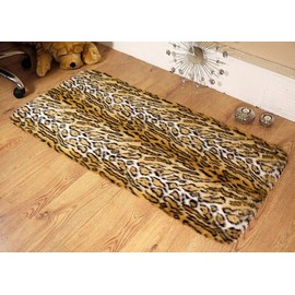 Jaguar Animal Faux Fur Rug. Available in 4 Sizes 70cm x 140cm Oblong