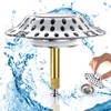 ATSGJLZN Bath Plug 2-in-1 Drain Strainer Shower Made of Brass,