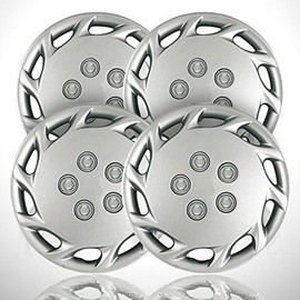 Elite Auto Chrome 4-Pack of 14' Push-on Silver Hubcaps fit for Camry 1997-1999