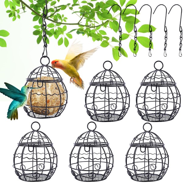 DYDHRER Pack of 6 Fat Ball Holders, Bird Feeder with