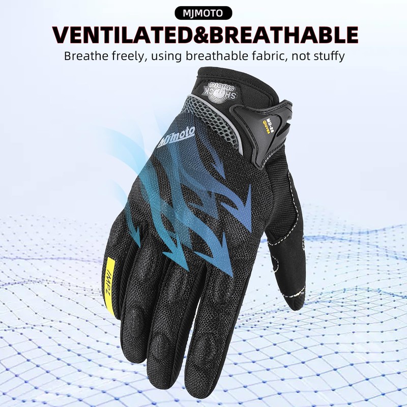 mjmoto Motorcycle Gloves Men Touch Screen Motocross BMX ATV MTB