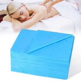 homdat 100 Pcs Disposable Bed Sheets, Massage Bed Sheets, Non Woven Fabric Disposable Sheets for Massage Table, for Beauty Salon, Spa, Massage, Hotels, Beautician, 180 x 80 cm (Blue)