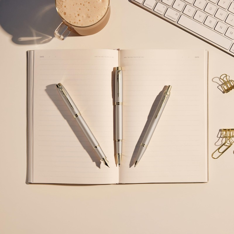 PARKER IM Monochrome Rollerball Pen | Black Ink | Champagne
