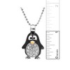 Spinningdaisy Silver Plated Round Body Cute Black Penguin Necklace