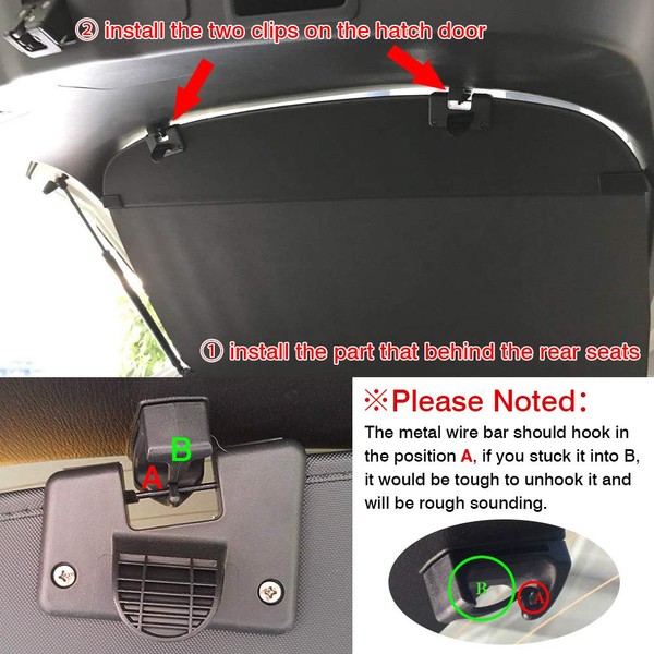 Powerty Compatible with Cargo Cover Mazda CX-5 2023 2022 2021 2020 2019 2018 2017 Accessories Retractable Trunk Cover Rear Trunk Security Cover Shielding Shade