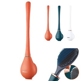 Modern Flexible Silicone Toilet Caspa for Home 2025 Upgrade Silicone Toilet Brush Ergonomic Toilet Brush and Holder Set Toilet Bowl Brush Wall Mounted Toilet Brush for Dead Corner Clean (Orange)