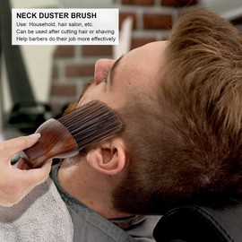 ANKROYU Barber Neck Duster Brush, Professional Barber Brush, Wood Handle Hair Duster Brush, Large Hair Cutting Neck Duster Brush, Broken Hair Sweep Brush, for All Hair Type(L)