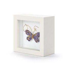 DEMDACO Wall or Tabletop Shadow Box, Everyday Home Décor, 4 Inch Wood and Glass, Beautiful Soul Butterfly