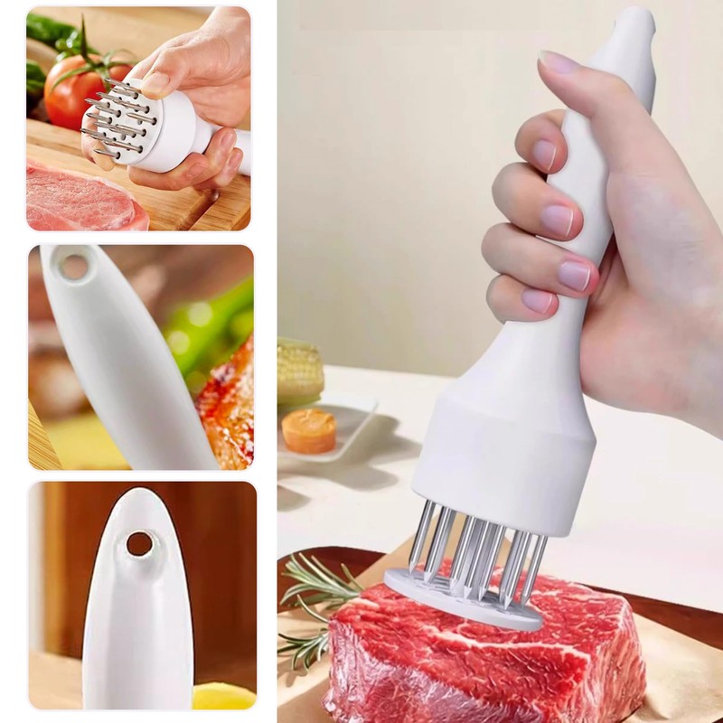 1 PCS Sharp Steak Tenderiser,Meat Tenderiser Needle,Tenderizer Tool,White.