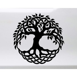 Minglewood Trading Green - Tree of Life Yggdrasil Vinyl Decal - Norse Mythology - Die Cut Sticker - 8w x 8h inches