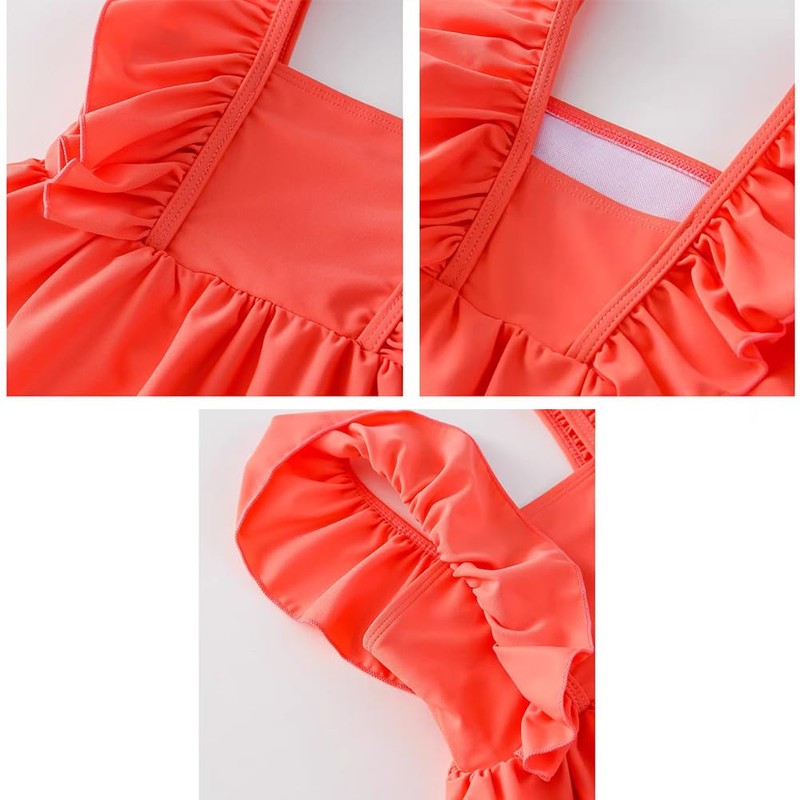 [AILITI] キッズ 水着 女の子 セパレート 3点セット 子供用水着 ノースリーブトップス ショートパンツ フリル