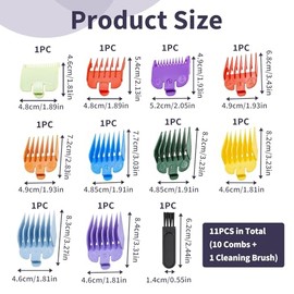 Dewfigs ? 10 Pack Clipper Guards, Professional Hair Clipper Guide Combs Replacement Guards Compatible with Most Clippers (Assorted Colors, Sizes 1.5mm-25mm), Durable ABS Plastic, Heat Resistant