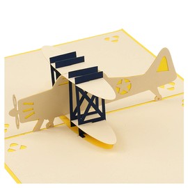 Vintage Plane, 3D Card, Popup Greeting Card for Birthday Anniversary Valentine Christmas Wedding