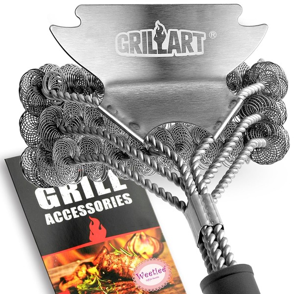 Weetiee GRILLART Grill Brush and Scraper Bristle Free - Safe