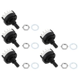 OTOTEC 5pcs Rotary Switch 26x38mm Step Switch 0.3 A 125-250V for PCB Mounting (2 Pole 6 Way)