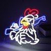 Chicken Shooting Neon Sign for Game Room, Rifle Led Sign