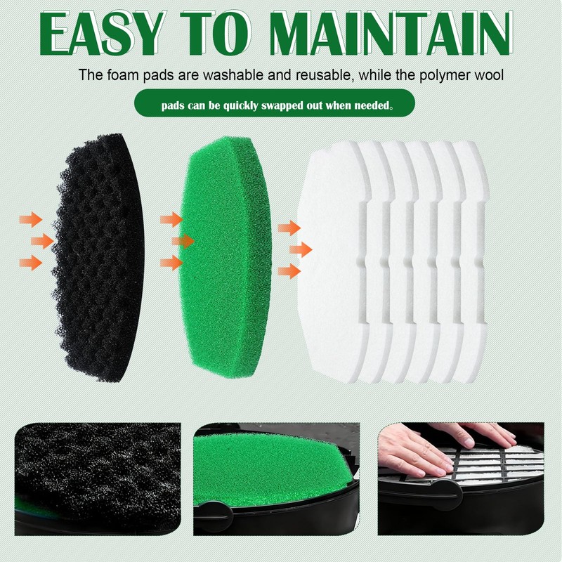 Nuanchu 2 Set Pond Filter Kits Foam Replacement Set Polymer