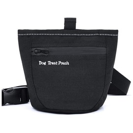 YBGGJO Dog Snack Pouch, Training Bag, Dog Waist Pouch, Snack, Bait, Small Item, Walk Bag, Lightweight, Multifunctional, Large Capacity, Lunch Bag, For Walking, Dog Training Supplies (Black)