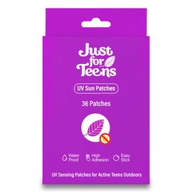 Just for Teens UV Sun Patches, 36 Count, Waterproof High Adhesion, UV Sensing for Active Teens