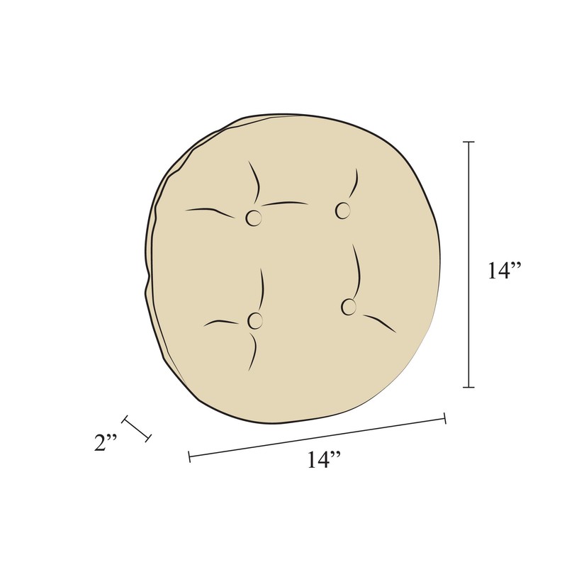 Klear Vu Omega Gripper Non-Slip Tufted Round Barstool Cushion for