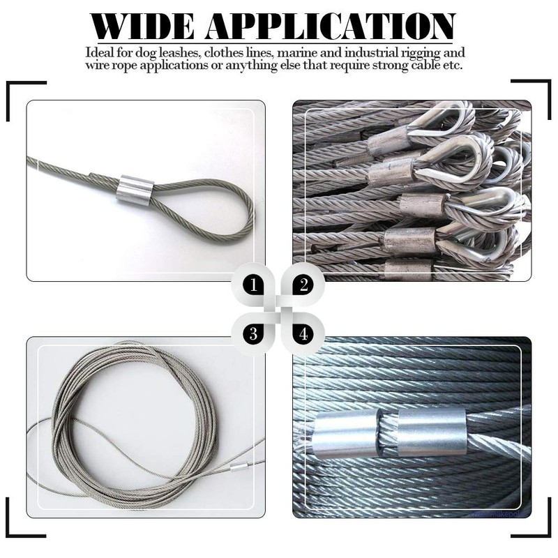 Glarks 315-Pieces 8 Sizes Aluminum Crimping Loop Sleeve Double Barrel