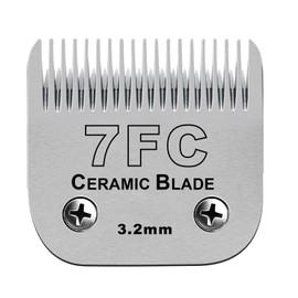 Detachable Pet Dog Clipper Blades,Compatible with Andis Size-7FC Cut Length 1/8"(3.2mm),Compatible with Oster A5, Wahl KM Series Clippers,Made of Ceramic Blade & Stainless Steel Blade