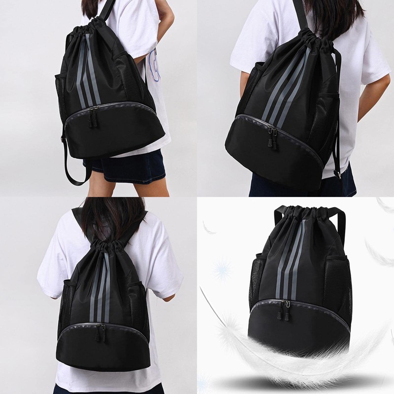 AYNKH Large Oxford Sports Ball Bag with Shoe Compartment, Waterproof