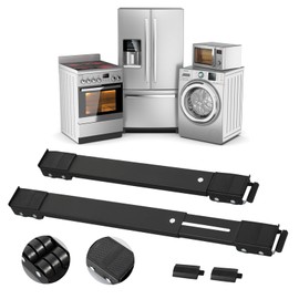 KELIXU Appliance Rollers Heavy Duty Washing Machine Stand with Wheels, Furniture Dolly Mobile Roller for Refrigerators, Dryers and Dishwashers, Support 660 LB, Black