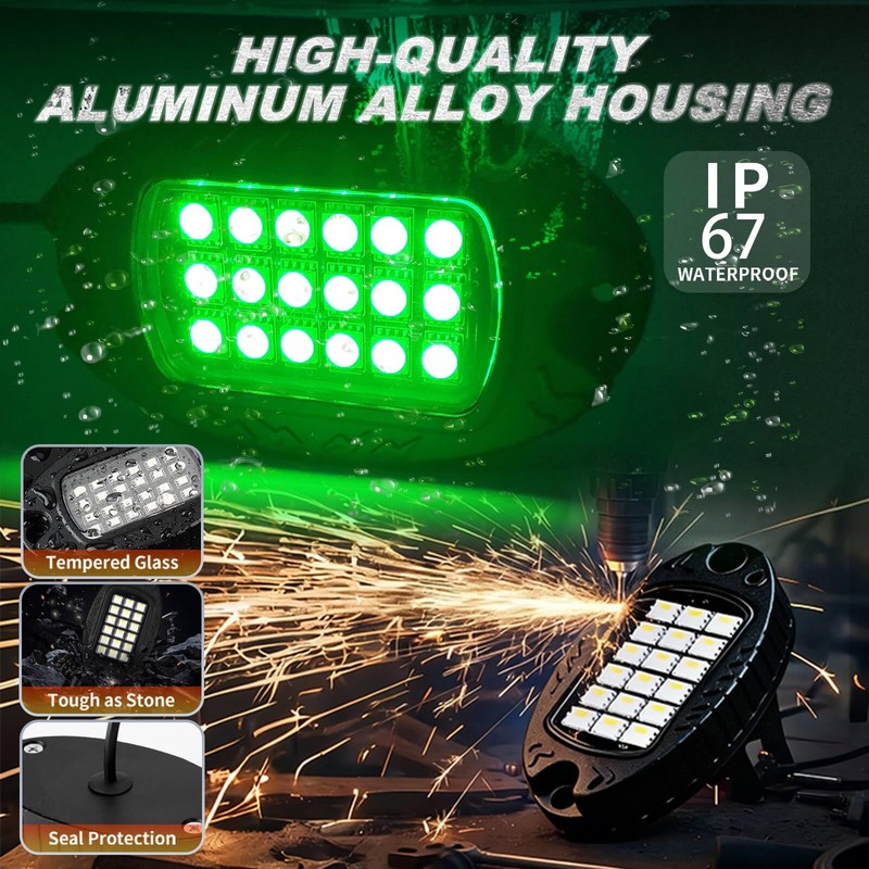 4Pods Aluminum RGBW LED Rock Lights Kit for ATV UTV