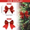 KEYIDO® 12 PCS Red Christmas Tree Bows, Glitter Red Bows