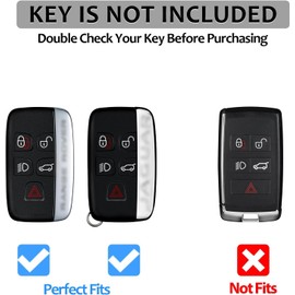 T-carbon Key Fob Cover Compatible with Land Rover with KeyChain Fit for Range Rover Discovery Evoque Sport Velar Freelander 2 Jaguar XE XF XJ XEL XFL F-Pace F-TYPE 2011-19 CarbonFiber Key Accessories