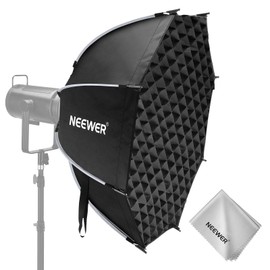 NEEWER 35.4'' Octagonal Parabolic Softbox, Bowens Mount Soft Box Compatible with Aputure 120d Compatible with Godox SL60w Q4 AS600B CB300B Q300 Light, Diffusers, Grid, Bag & Cleaning Cloth, NS92P