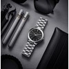BUREI Watches Men Quartz Waterproof Analog Men Wrist Watch, Black-Silver