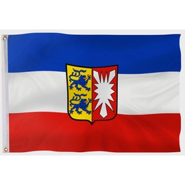 PHENO FLAGS Schleswig-Holstein Flag - Federal State Flag with Brass Eyelets - 90 x 150 cm - Weatherproof Flags for Flagpole - 100% Polyester