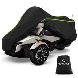 QUNSUNUS Waterproof Motorcycle Cover for Can-Am Spyder RT 2020-2023, 420D Heavy Duty Motorcycle Cover,Trike Motorcycle Cover with Wind, Sun, UV and Dust Protection