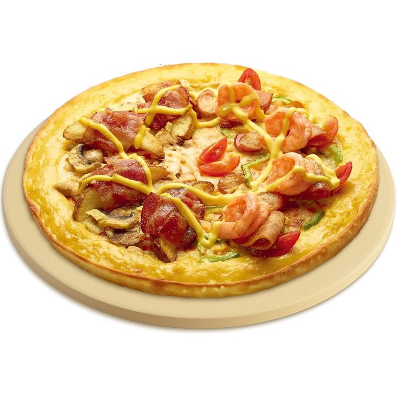 homEdge Pizza Stone Set, Heavy Duty Round Cordierite Baking Stone