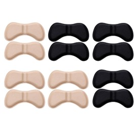6 Pairs Heel Pads Shoe Inserts, Heel Grips Liner Pads, Sponge Heel Protectors, Stop Slip Blister Back Heel Pads, for a Better Shoe Fit and Comfort, Black and Skin Tone