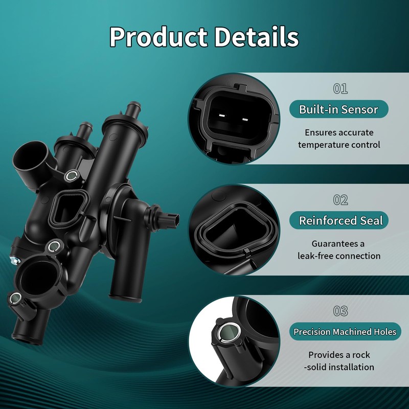 Engine Coolant Thermostat Housing Assembly Fits for 2007-2017 Jeep Compass,