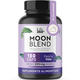 Life 360+ MOON BLEND | 180 Cápsulas | Cápsulas a base de manzanilla, triptófano y aminoácidos | Magnesio | L-Glutamina | L-Teanina | Manzanilla | Suplemento Alimenticio | Presentación de 180 Caps
