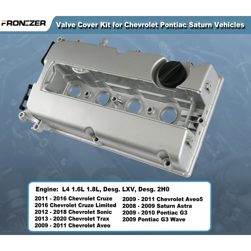 Aluminum Engine Valve Cover Kit with Gasket, Bolts, Oil Filler
