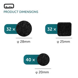 shinfly Furniture Pads Floor Protectors for Chairs, 104 Pcs Felt Pads for Furniture Feet and Chair Legs, 5mm' Thick, Protect Hard Wood Floor from Scratch, Grey