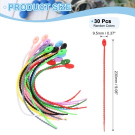 uxcell 30Pcs 9" Silicone Cable Ties, Reusable Zip Ties Strips Twist Tie, Cable Cord Wraps Management Organizer for Home Office Kitchen Food Bag, Mixed Colors
