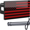 5"x3" American Black Flag Metal Hitch Cover (Fits 2.5" Receiver,