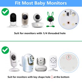 wochel Universal Baby Monitor Mount for ANMEATE SM24, Arlo, Motorola, Owlet Cam and Most Other Baby Monitors, Flexible Gooseneck Baby Monitor Holder for Crib Without Tools or Wall Damage
