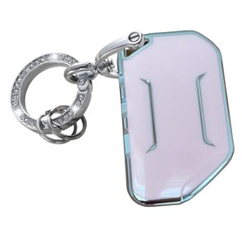 Rilnaewn Keyless Entry Systems for Jeep Key Fob Cover Fits for Jeep Wrangler JLU JL Gladiator Rubicon JT Car Flip Remote Smart Key (Pink-Silver)