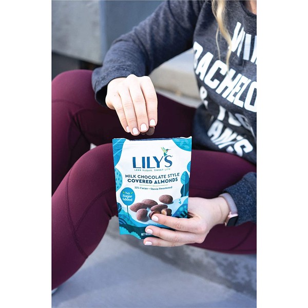 Milk Chocolate Style Covered Almonds By Lily's | Stevia Sweetened, No Added Sugar, Low-Carb, Keto-Friendly, Gluten-Free & Non-GMO | 3.5 ounce, 3-Pack