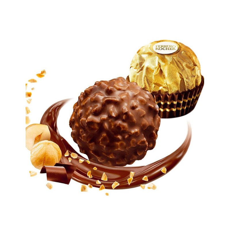 FERRERO 6 Ct Ferrero Rocher Fine Hazelnut Chocolate Candy Valentine