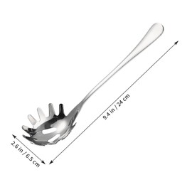 DOITOOL Spaghetti Server Spoon 9.44 Inch Stainless Steel Pasta Spoon with Comfortable Handle for Serving Noodles Dumplings and Eggs Easy to Clean Kitchen Utensil