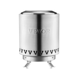 VEVOR Tabletop Fire Pit 6 inch Stainless Steel Fireplace Indoor Outdoor Silver
