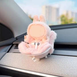 Doll Car Seat for 17cm Dolls with Air Vent Clip and Desktop Stand, Doll Accessories for 10-17cm Dolls, Cute and Functional Car Ornament for Blind Box Doll Fans (Pink)